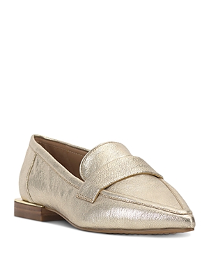 Shop Vince Camuto Women's Calentha Pointed Toe Loafers In Platino