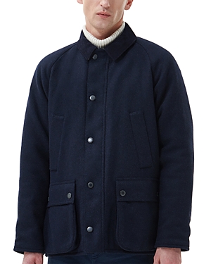 Barbour Bedale Wool Jacket In Navy