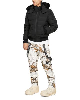 Moose Knuckles Scotchtown Shearling Trimmed Down Bomber Jacket