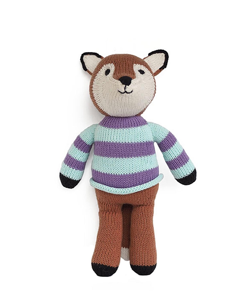 Melange Collection Knit Cotton Fox In Sweater - Ages 0+