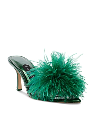 Jessica Rich Women's Malena Feather Embellished Sandals In Green