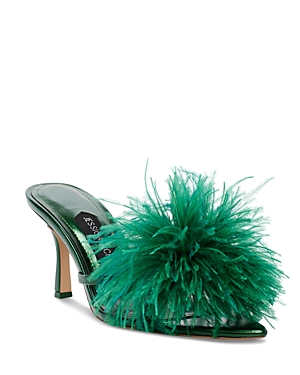 Shop Jessica Rich Women's Malena Feather Embellished Sandals In Green