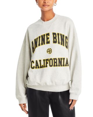 Anine Bing Jaci Cotton Logo Sweatshirt | Bloomingdale's