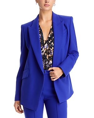 Hugo Boss Regular-fit Jacket In Stretch Fabric With Asymmetric Front In Open Bu