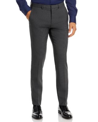HUGO - Hesten Micro Check Extra Slim Fit Suit Pants