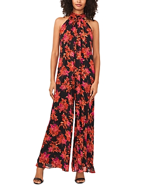 Shop Vince Camuto Printed Sleeveless Jumpsuit In Rich Black