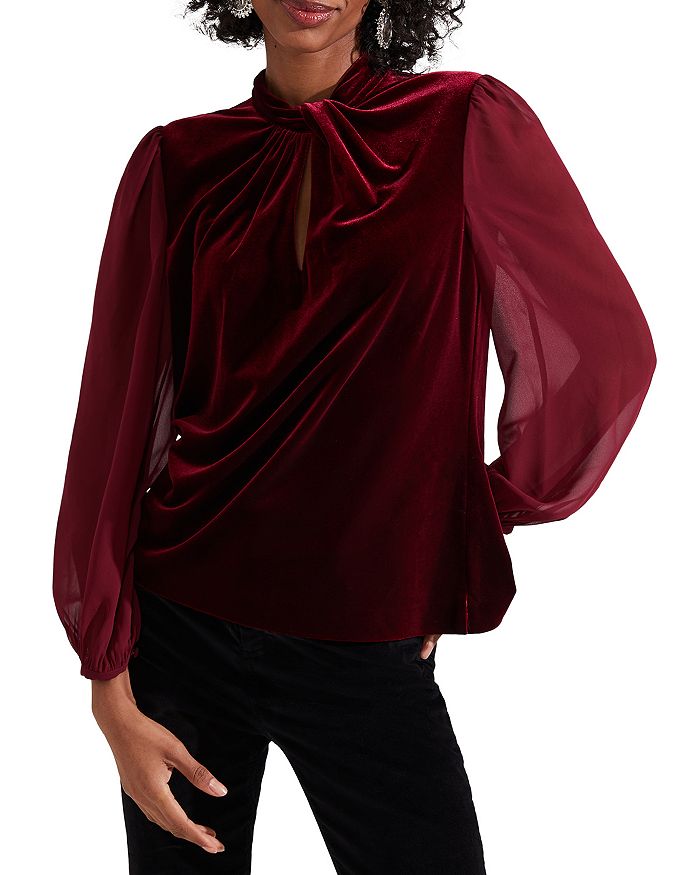 HOBBS LONDON Faye Velvet Top Bloomingdale's