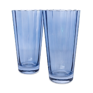 Estelle Colored Glass Sunday Highball Glasses, Set Of 2 In Cobalt Blue