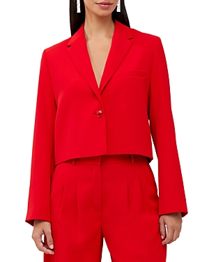 Shop French Connection Harry Cropped Blazer In Royal Scar