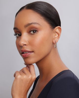 Sterling Silver Signature Caviar Hoop Earrings