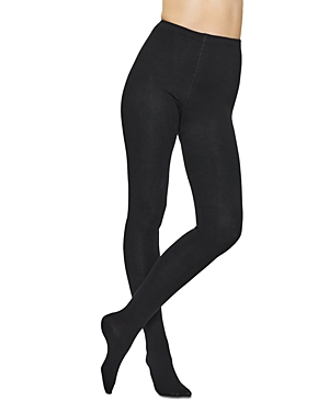 Hue Flat Knit Sweater Tights In Black