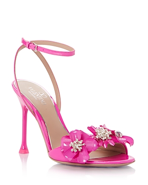 Valentino Garavani Women's Ankle Strap Embellished High Heel Sandals In Pink