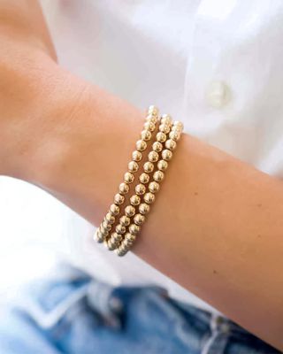 14K Yellow Gold Bead Bracelet