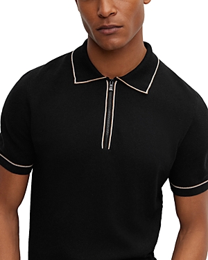 Hugo Boss Oleonardo Regular Fit Knit Polo Shirt In Black