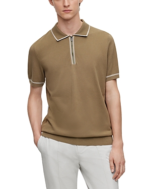 Hugo Boss Oleonardo Regular Fit Knit Polo Shirt In Light Pastel Green