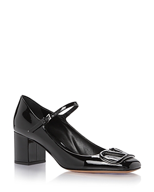 Shop Valentino Women's Ankle Strap Mary Jane High Heel Pumps In Black