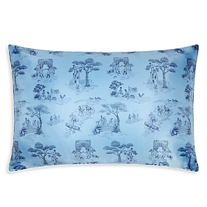 Gingerlily X Sheila Bridges Harlem Toile Silk Pillowcase, Standard In Blue