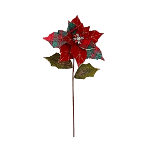 Mark Roberts Jeweled Poinsettia Stem, Set Of 12 In Red