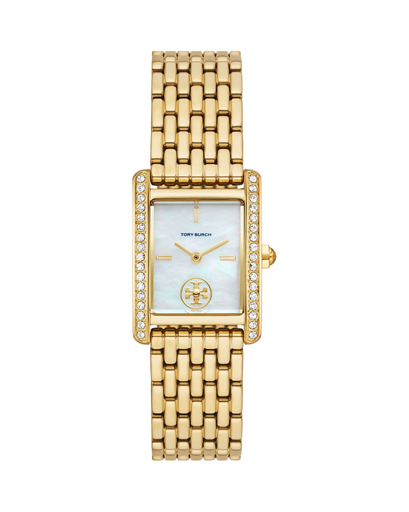 Tory Burch The Eleanor Gold Ss 25x34mm In Ivory/gold