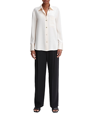 Shop Vince Relaxed Fit Long Sleeve Silk Shirt In Chiffon