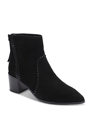 Alexandre Birman Benta Stitched Velvet Booties In Black