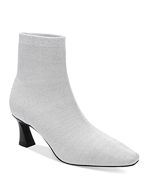 Shop Sanctuary Women's Splendor Knit Pointed Toe Ankle Booties In Silver