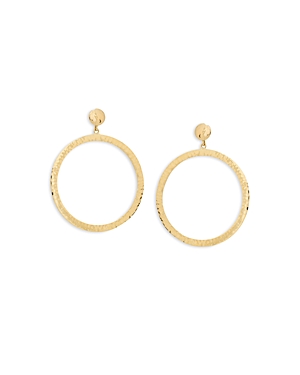 L. Klein 18k Yellow Gold Capri Hammered Circle Drop Earrings