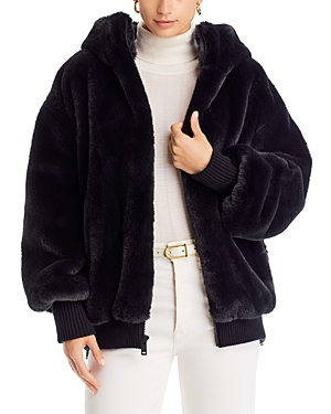 Ugg Koko Faux Fur Hooded Jacket In Tar