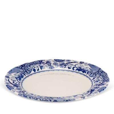 Blue Italian Brocato Dinner Plate, Set of 4