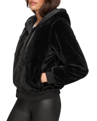 Faux Fur Zip Up Hoodie