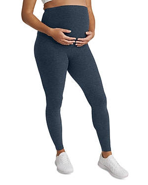 Shop Beyond Yoga Space Dyed Love The Bump Maternity Leggings In Nocturnal Navy
