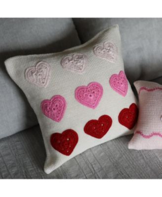 Valentine Hearts Pillow, 10&amp;quot; x 10&amp;quot;