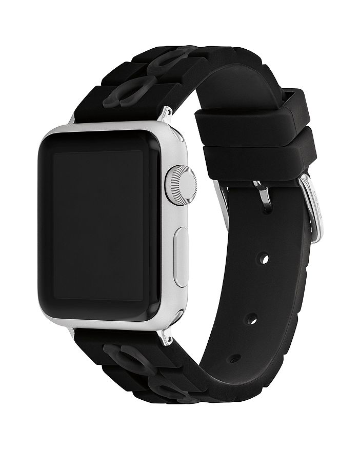 COACH Apple Watch® Black Silicone Strap, 38/40/41mm Bloomingdale's