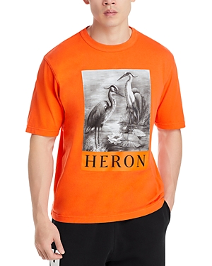 Heron Preston Short Sleeve Heron Graphic Tee In Orange Black