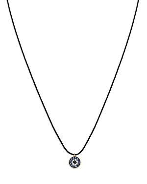 Meira T 14K Yellow Gold Blue Sapphire & Diamond Evil Eye Cord Pendant Necklace, 16-18