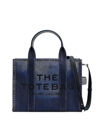 MARC JACOBS The Medium Denim Photo Print Leather Tote