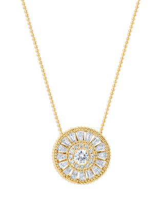 HARAKH - Diamond Baguette Beaded Pendant Necklace in 18K Yellow Gold, 1.5 ct. t.w., 18"