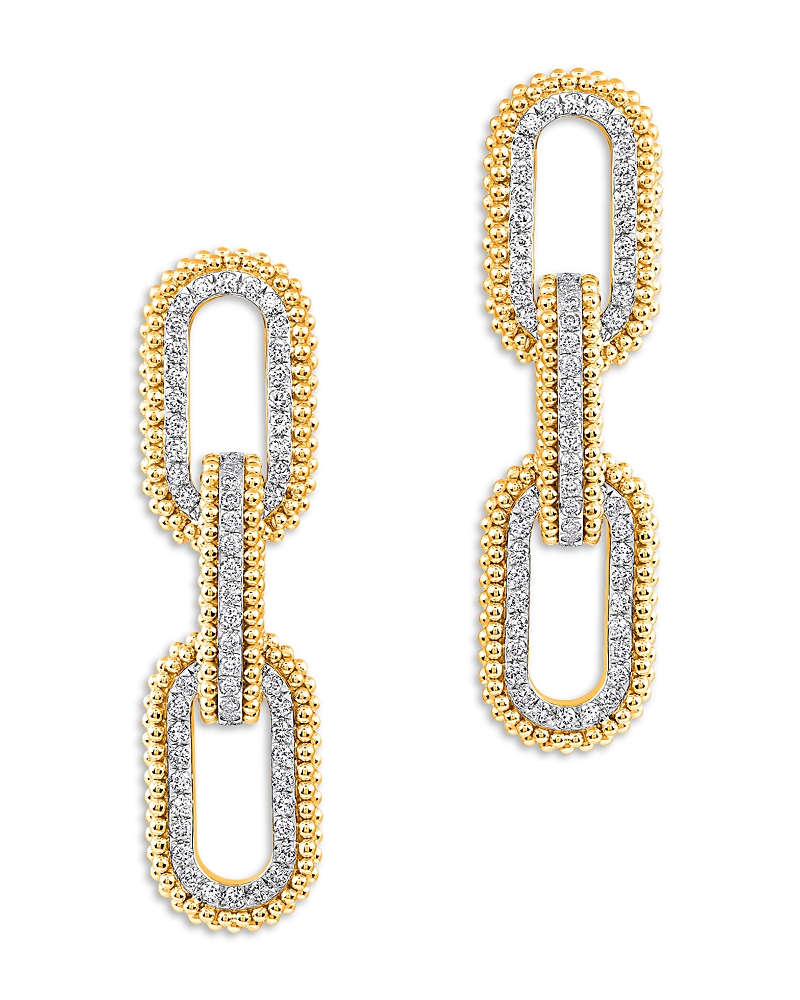 Harakh Diamond Beaded Paperclip Drop Earrings In 18k Yellow Gold, 0.7 Ct. T. W. In Gold
