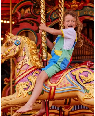  Unisex Colorblock Overall Shorts