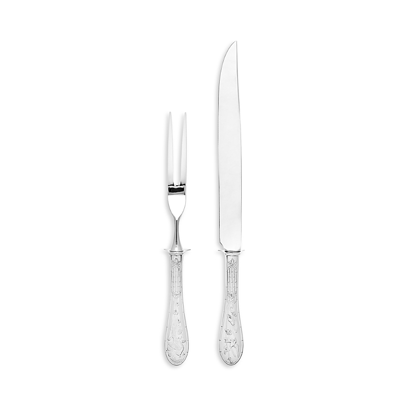 Ricci Argentieri 2 Pc Bird Stainless Steel Carving Set In Silver