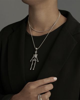 Sterling Silver Rare Wonders Skeleton Pendant Necklace, 22-24"