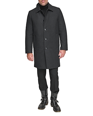 Shop Andrew Marc Anholt Water Resistant Wool Blend Coat In Charcoal