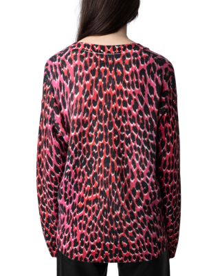 Zadig Voltaire Mirka Cashmere Leopard Print Cardigan