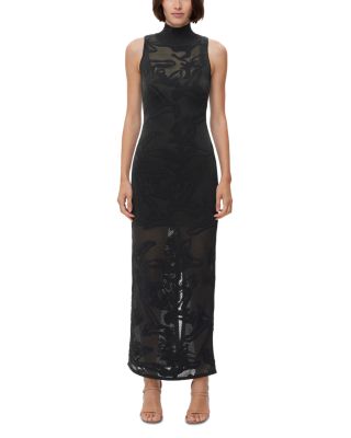 Herve Leger Sleeveless Jacquard Illusion Gown