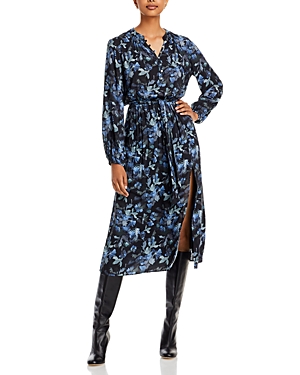 BELLA DAHL FLORAL BUTTON FRONT MIDI DRESS