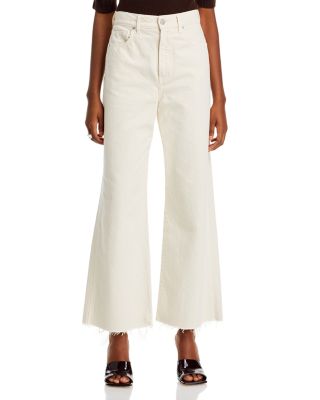 Taylor Cropped Wide Leg Jeans in Ecru