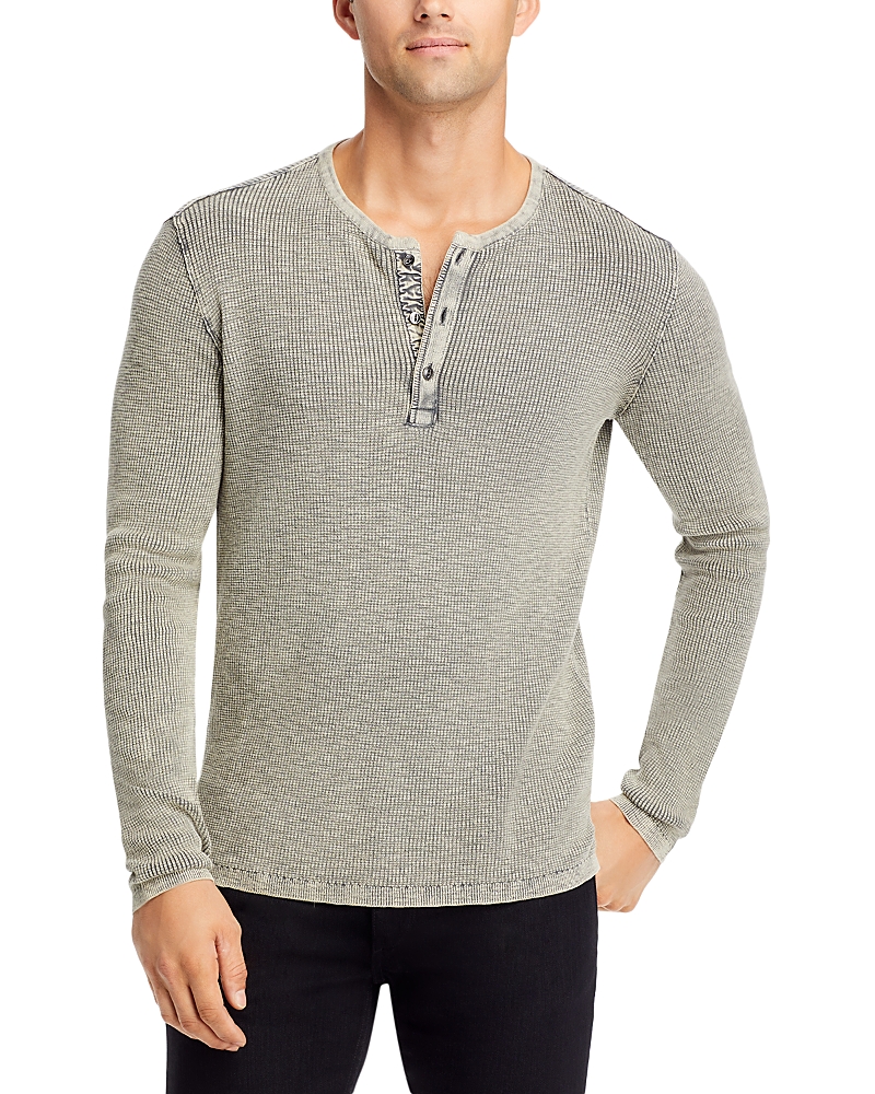 John Varvatos Memphis Waffle Henley In Gray Heather