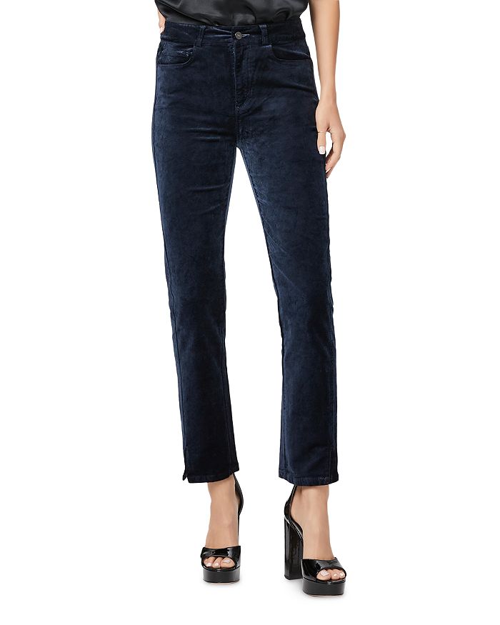 PAIGE Cindy High Rise Twisted Seam Velveteen Cropped Straight Jeans in ...