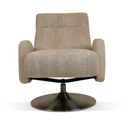 Sterling Fabric & Leather Swivel Recliner