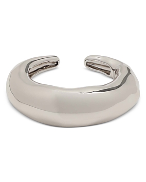 Shop Alexis Bittar Molten Large Hinged Cuff Bracelet In Silver